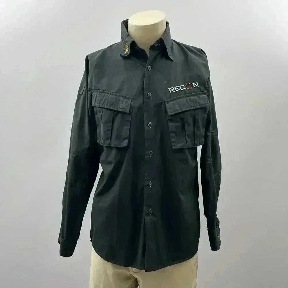 Scent Shield Top Size L Recon Black Button Long Sleeve Military Hunting Gorpcore